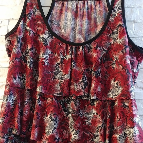 Suzy Sheir  layered sleeveless blouse - Picture 2 of 8